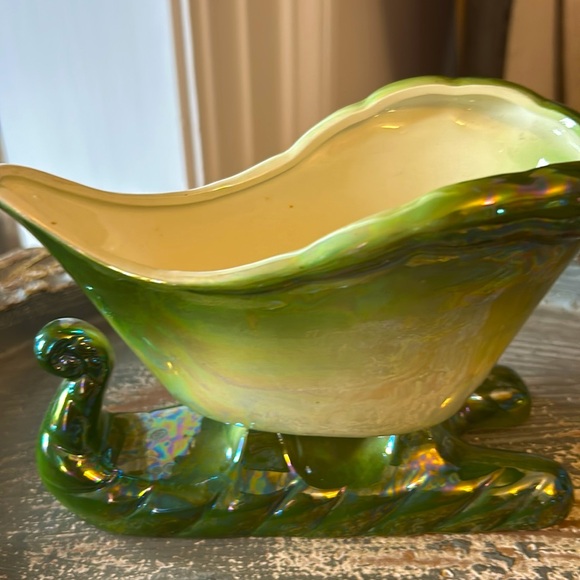 Vintage 1960’s Holiday Ceramic 6” Sleigh Dish - Picture 2 of 2